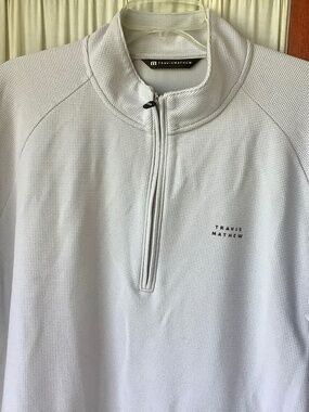 Travis Mathew Quarter Zip Pullover Mens Gray Stretch Performance Mock Neck